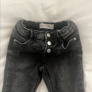 Zara Charcoal Buttoned Denim Pants